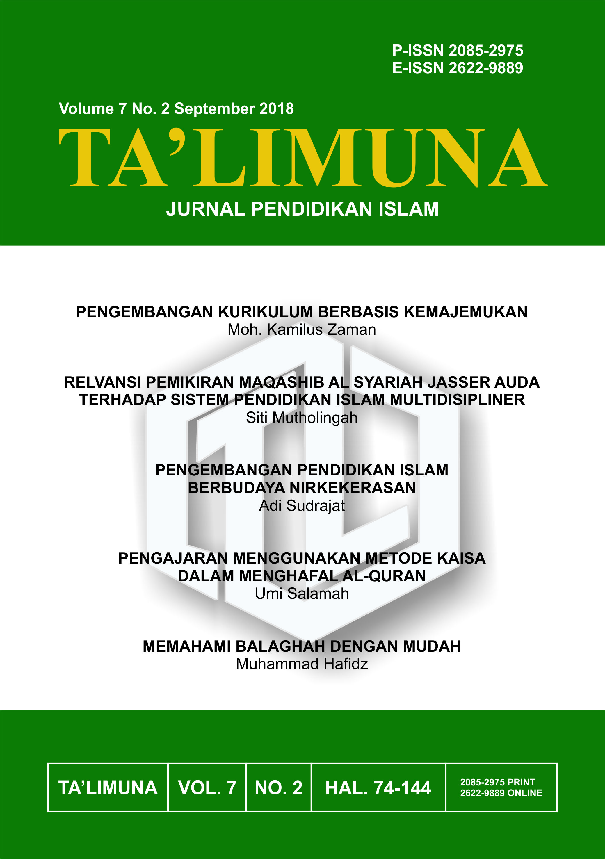 TA'LIMUNA: Jurnal Pendidikan Islam [tidak perlu diganti]